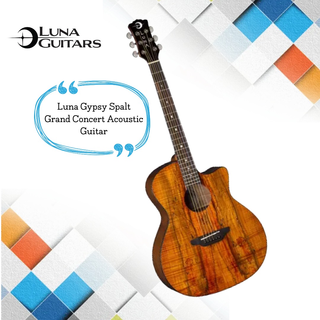 LUNA Gypsy Spalt Solid Wood Acoustic Guitar | Glossy Finish